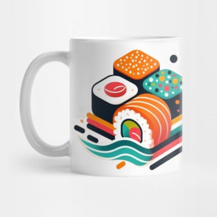 Colorful Abstract Sushi Art - Modern Japanese Cuisine Mug
